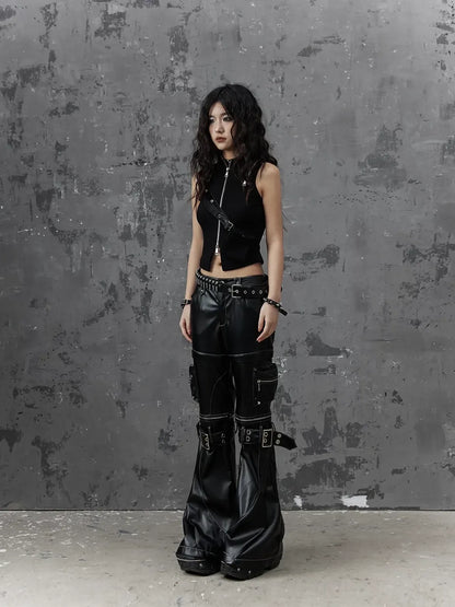 Frustration Garden Punk Metal Trim Slim Vest