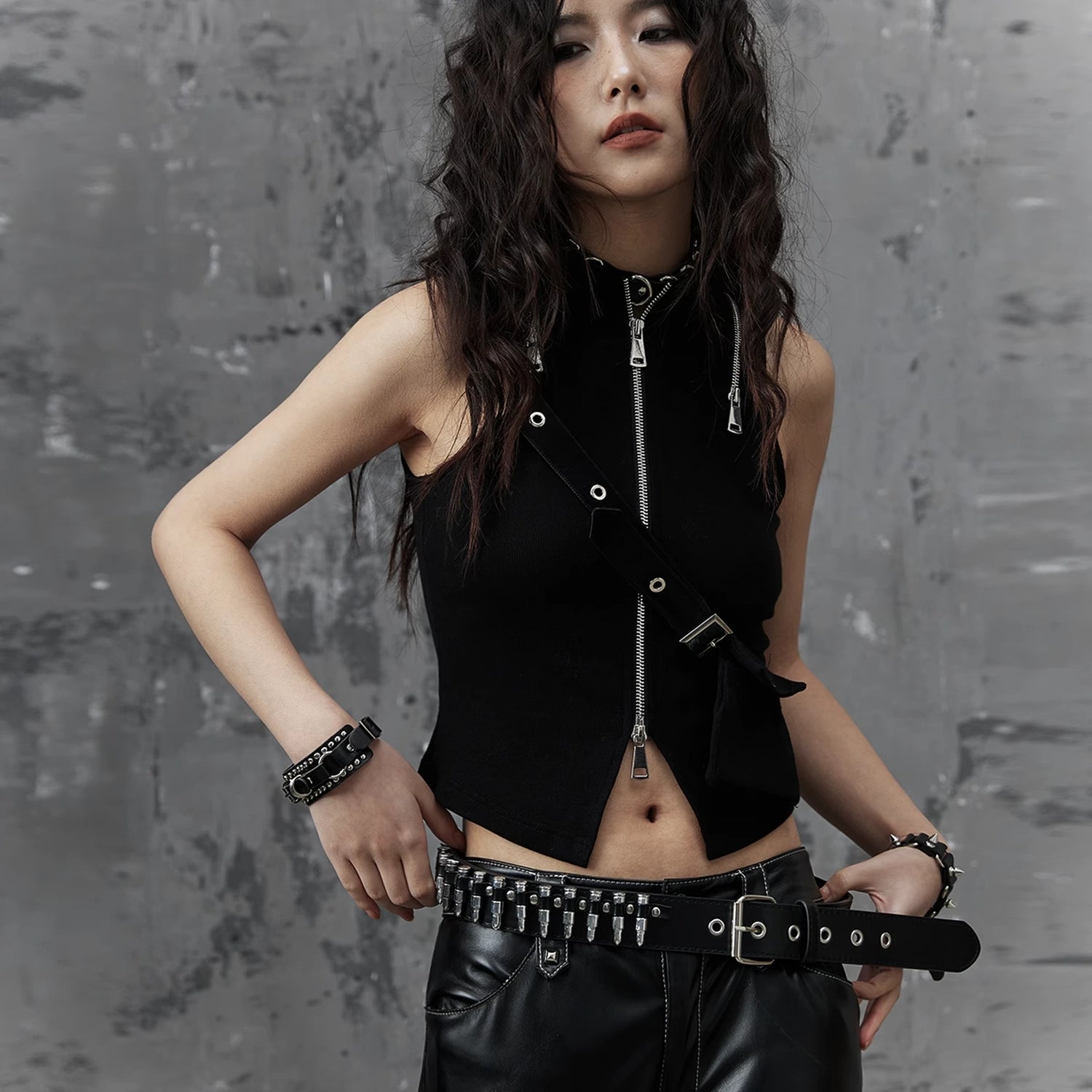 Frustration_Garden_Punk_Metal_Trim_Slim_Vest_MISSTT