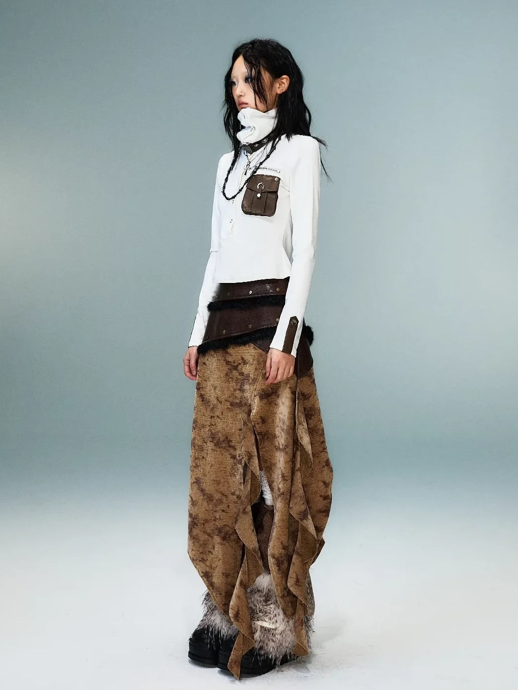 Frustration Garden Punk Multi Way Knit Turtleneck Top