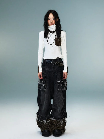 Frustration Garden Punk Multi Way Knit Turtleneck Top