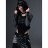 Frustration_Garden_Punk_Printed_Studded_Faux_Two_Piece_Hooded_Slim_Women&