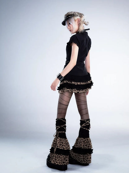 Frustration Garden Punk Retro Lace Trim Crop Shirt