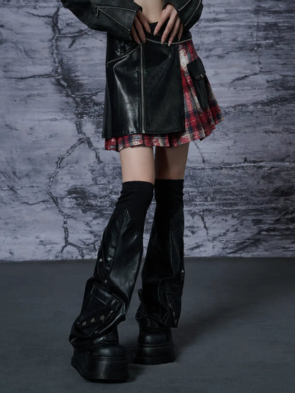 Frustration Garden Punk Rivet Leather Leg Sleeve