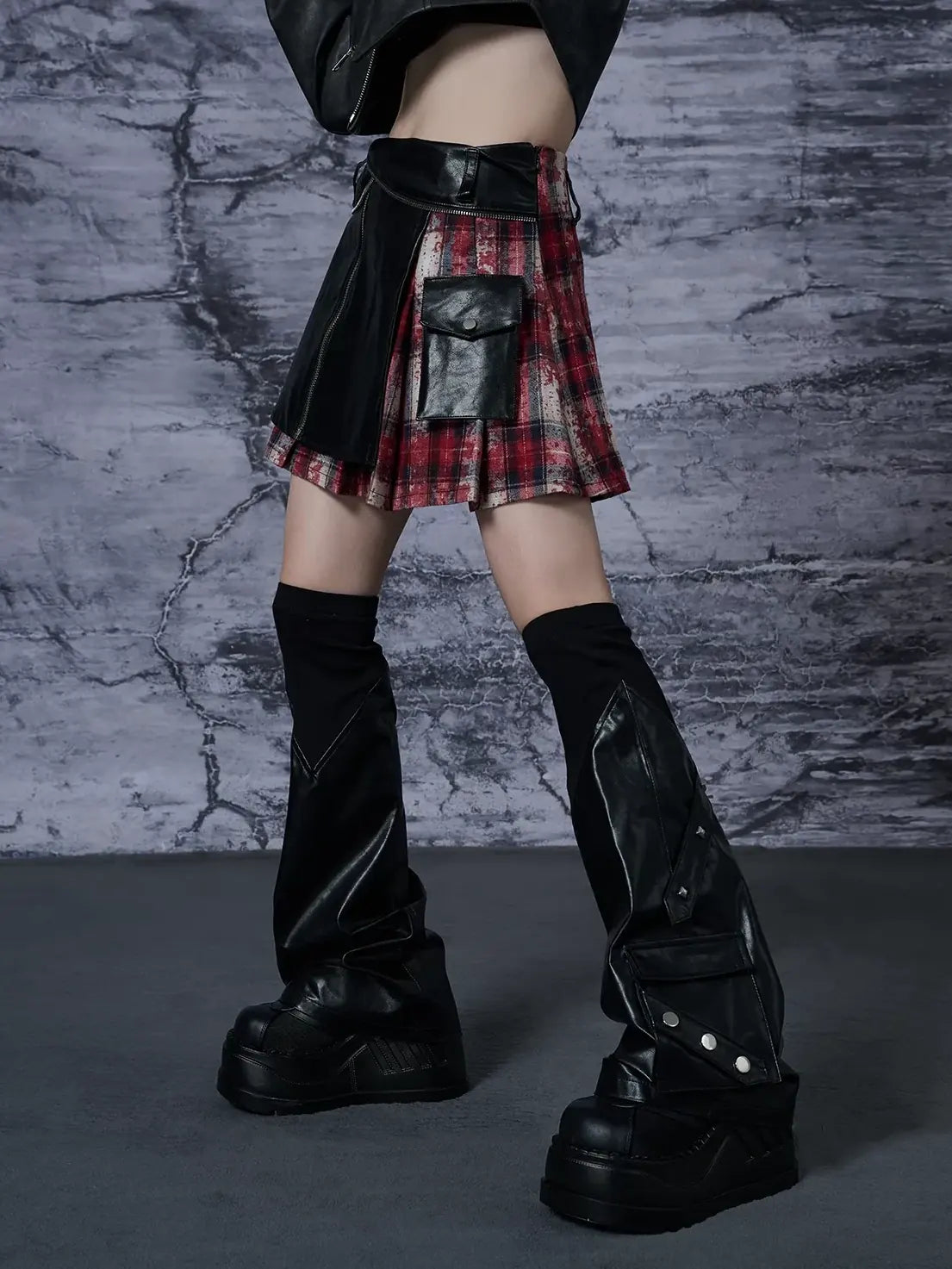 Frustration Garden Punk Rivet Leather Leg Sleeve