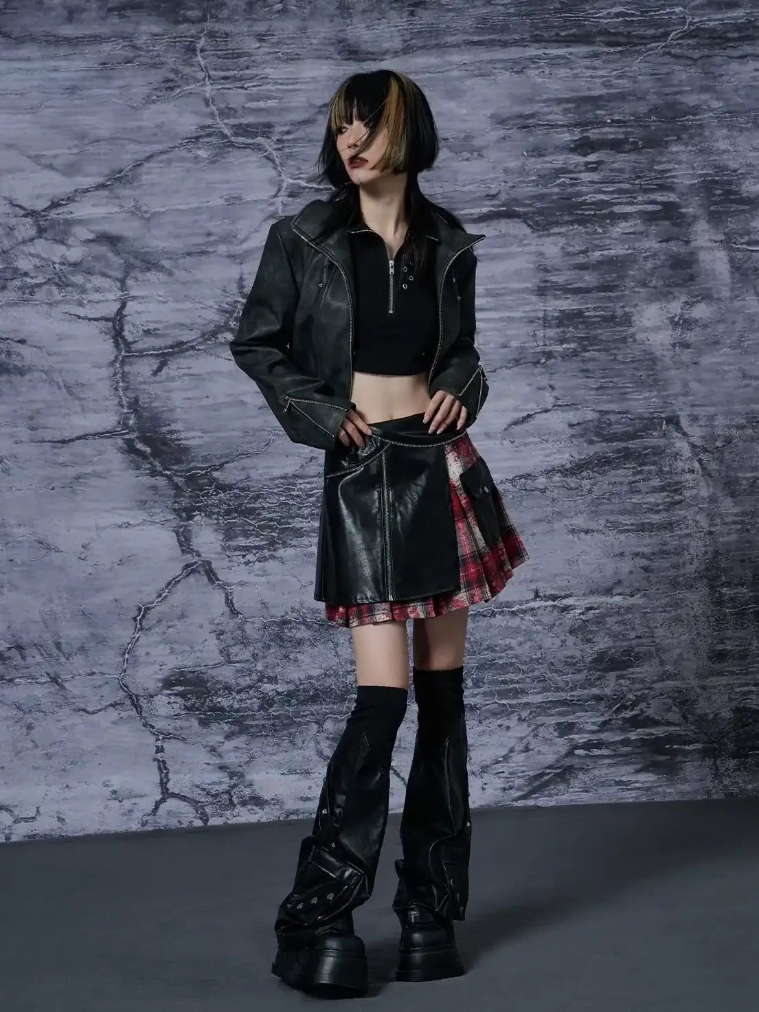 Frustration Garden Punk Rivet Leather Leg Sleeve