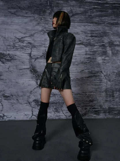 Frustration Garden Punk Rivet Leather Leg Sleeve