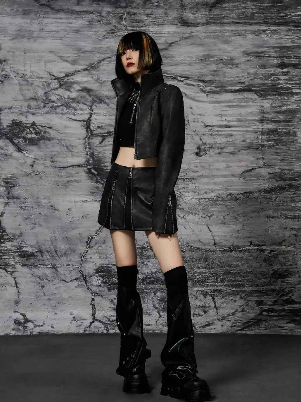 Frustration Garden Punk Rivet Leather Leg Sleeve