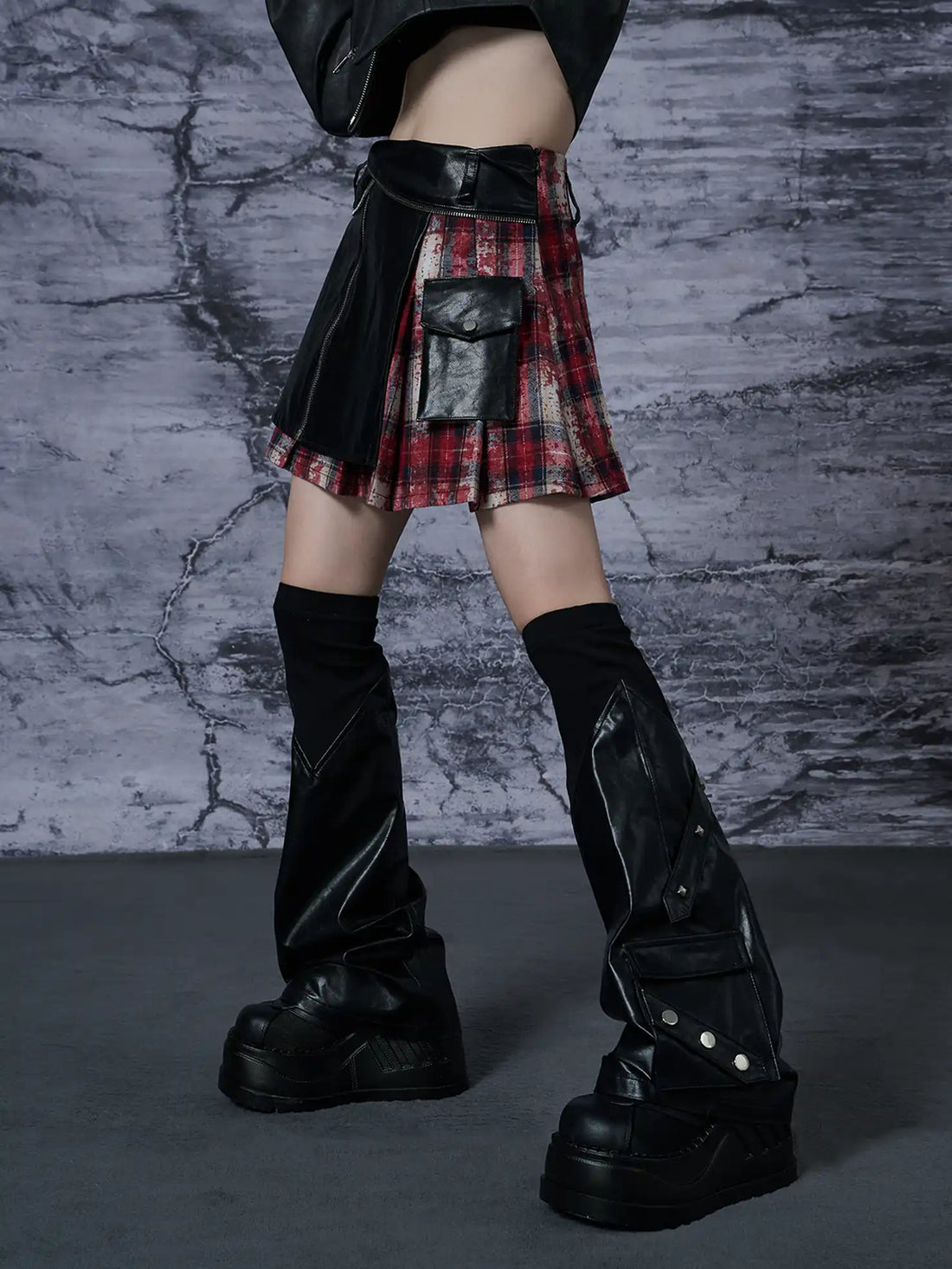 Frustration Garden Punk Rivet Leather Leg Sleeve