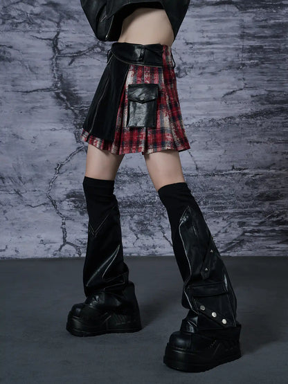 Frustration Garden Punk Rivet Leather Leg Sleeve