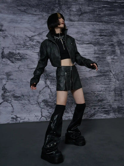 Frustration Garden Punk Rivet Leather Leg Sleeve