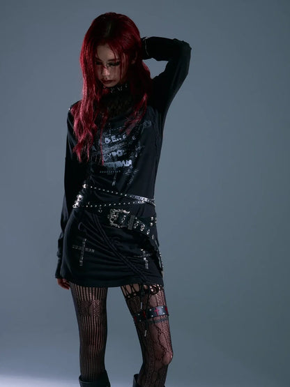 Frustration Garden Punk Rock Lace Hooded Maxi Dress