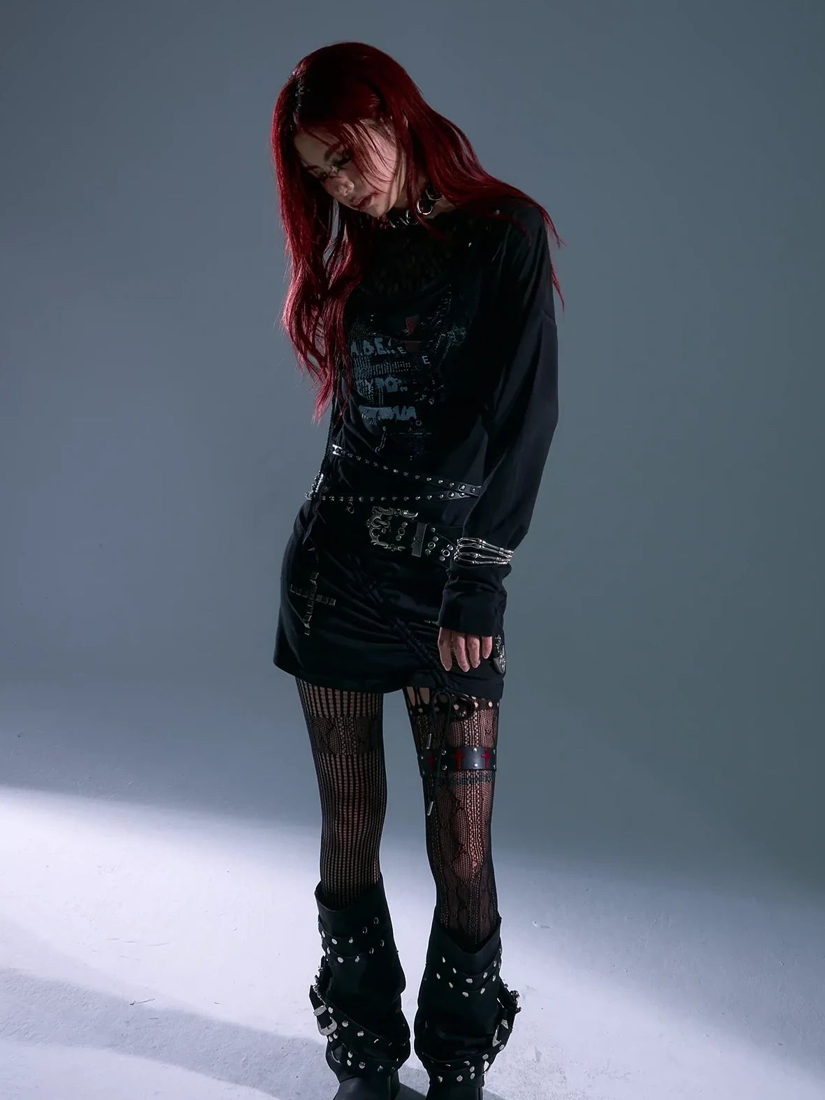 Frustration Garden Punk Rock Lace Hooded Maxi Dress