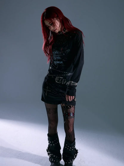 Frustration Garden Punk Rock Lace Hooded Maxi Dress