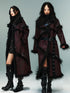 Frustration Garden Punk Rock Long Suede Eco Fur Trim Coat