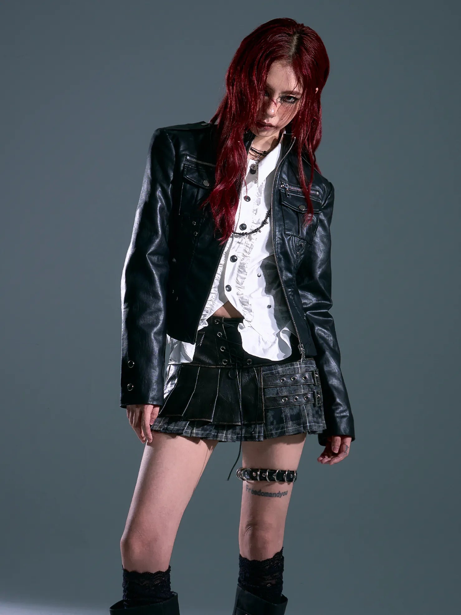 Frustration Garden Punk Rock Slim Fit Biker Jacket