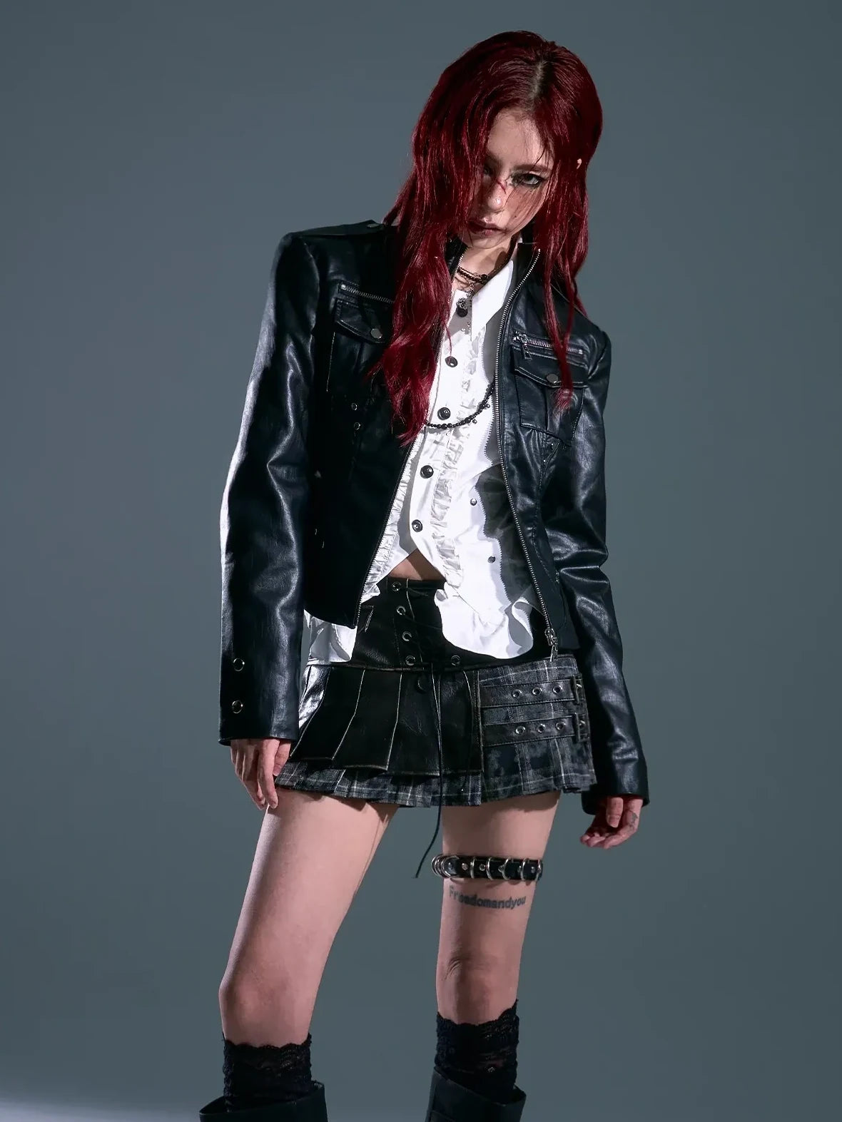 Frustration Garden Punk Rock Slim Fit Biker Jacket