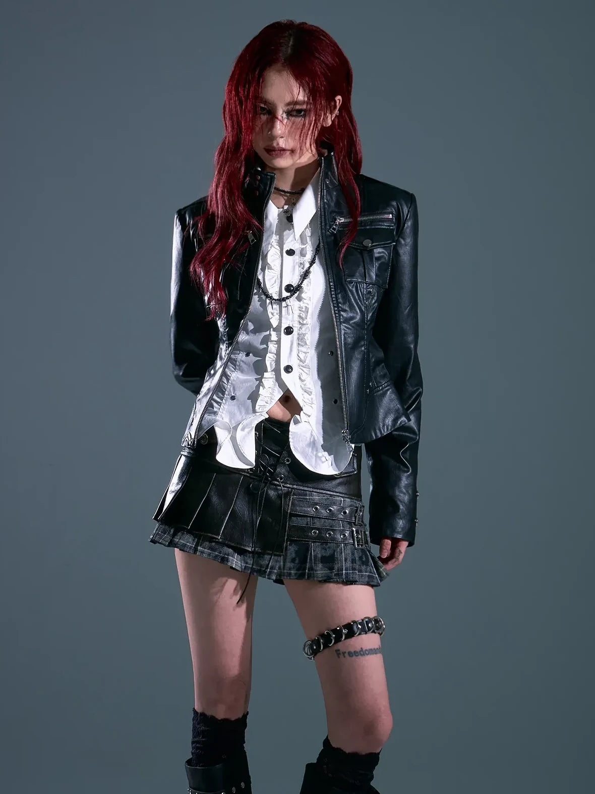 Frustration Garden Punk Rock Slim Fit Biker Jacket