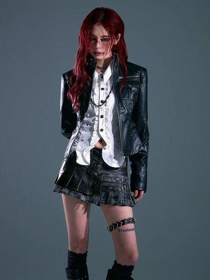 Frustration Garden Punk Rock Slim Fit Biker Jacket