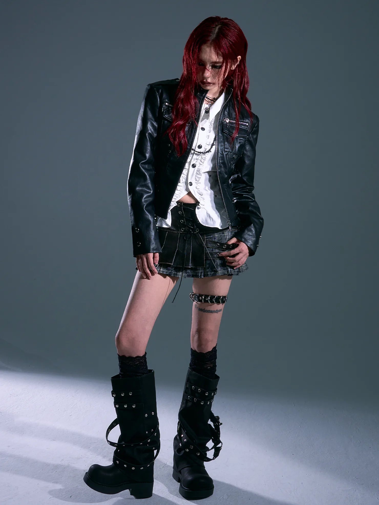 Frustration Garden Punk Rock Slim Fit Biker Jacket