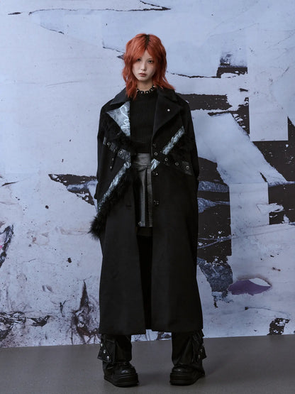 Frustration Garden Punk Rock Wool Coat Distressed Print