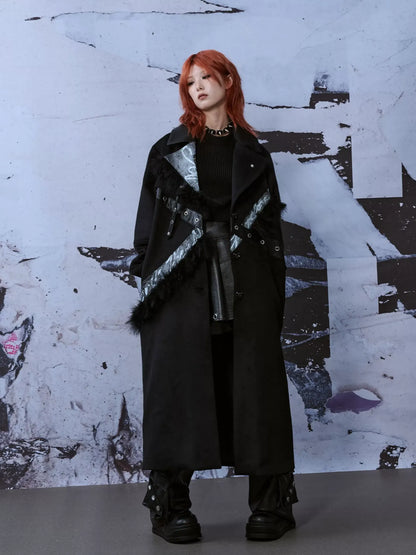 Frustration Garden Punk Rock Wool Coat Distressed Print