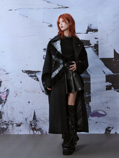 Frustration Garden Punk Rock Wool Coat Distressed Print