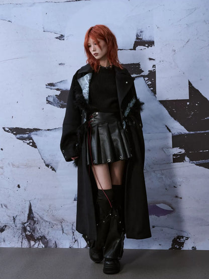 Frustration Garden Punk Rock Wool Coat Distressed Print