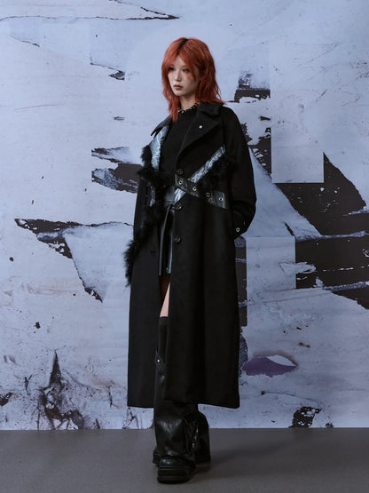 Frustration Garden Punk Rock Wool Coat Distressed Print