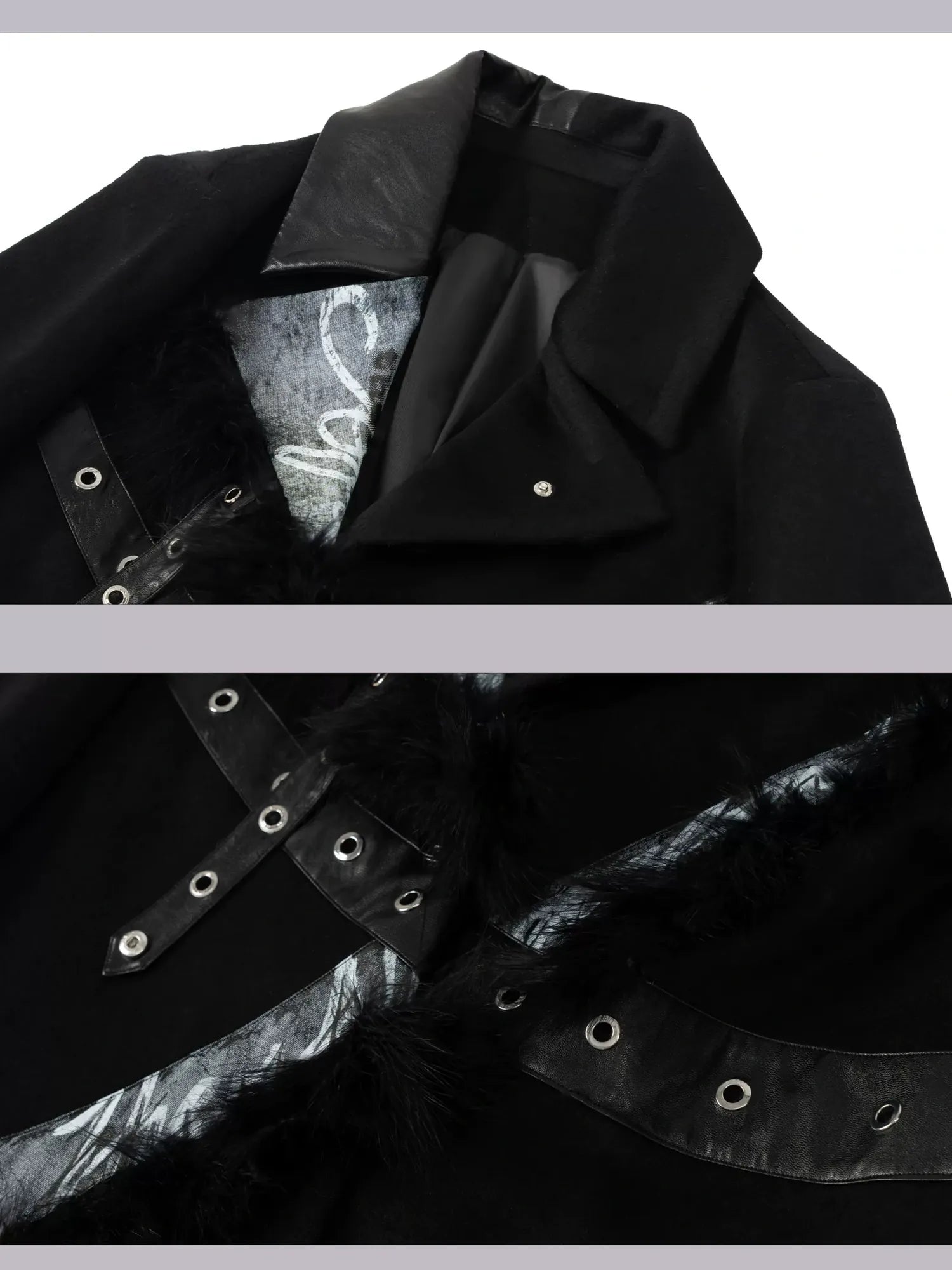 Frustration Garden Punk Rock Wool Coat Distressed Print