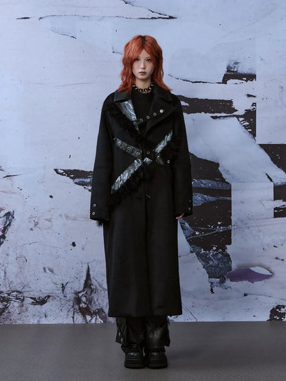 Frustration Garden Punk Rock Wool Coat Distressed Print