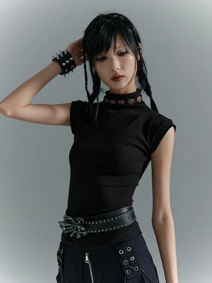 Frustration Garden Punk Soul Elastic Waist Slim Vest