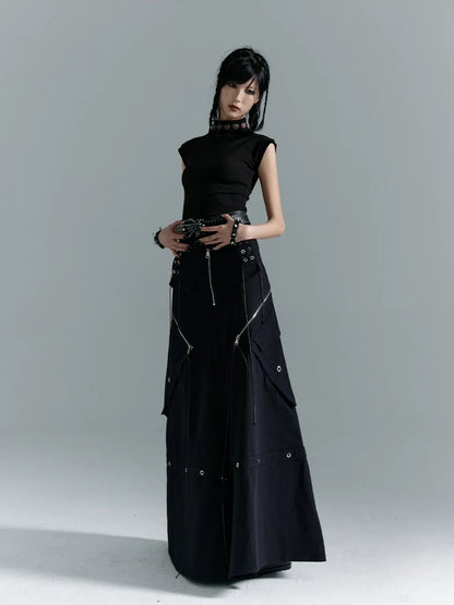 Frustration Garden Punk Soul Elastic Waist Slim Vest