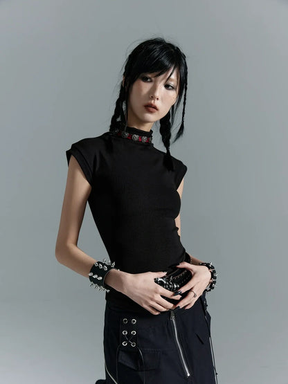 Frustration Garden Punk Soul Elastic Waist Slim Vest