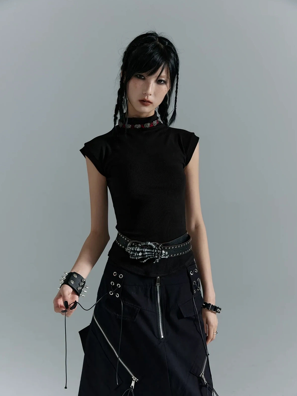 Frustration Garden Punk Soul Elastic Waist Slim Vest