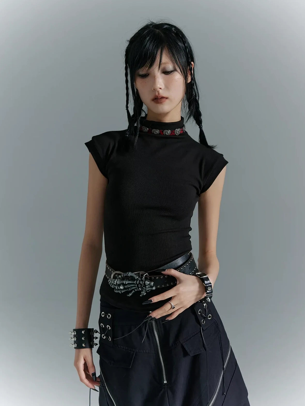 Frustration Garden Punk Soul Elastic Waist Slim Vest