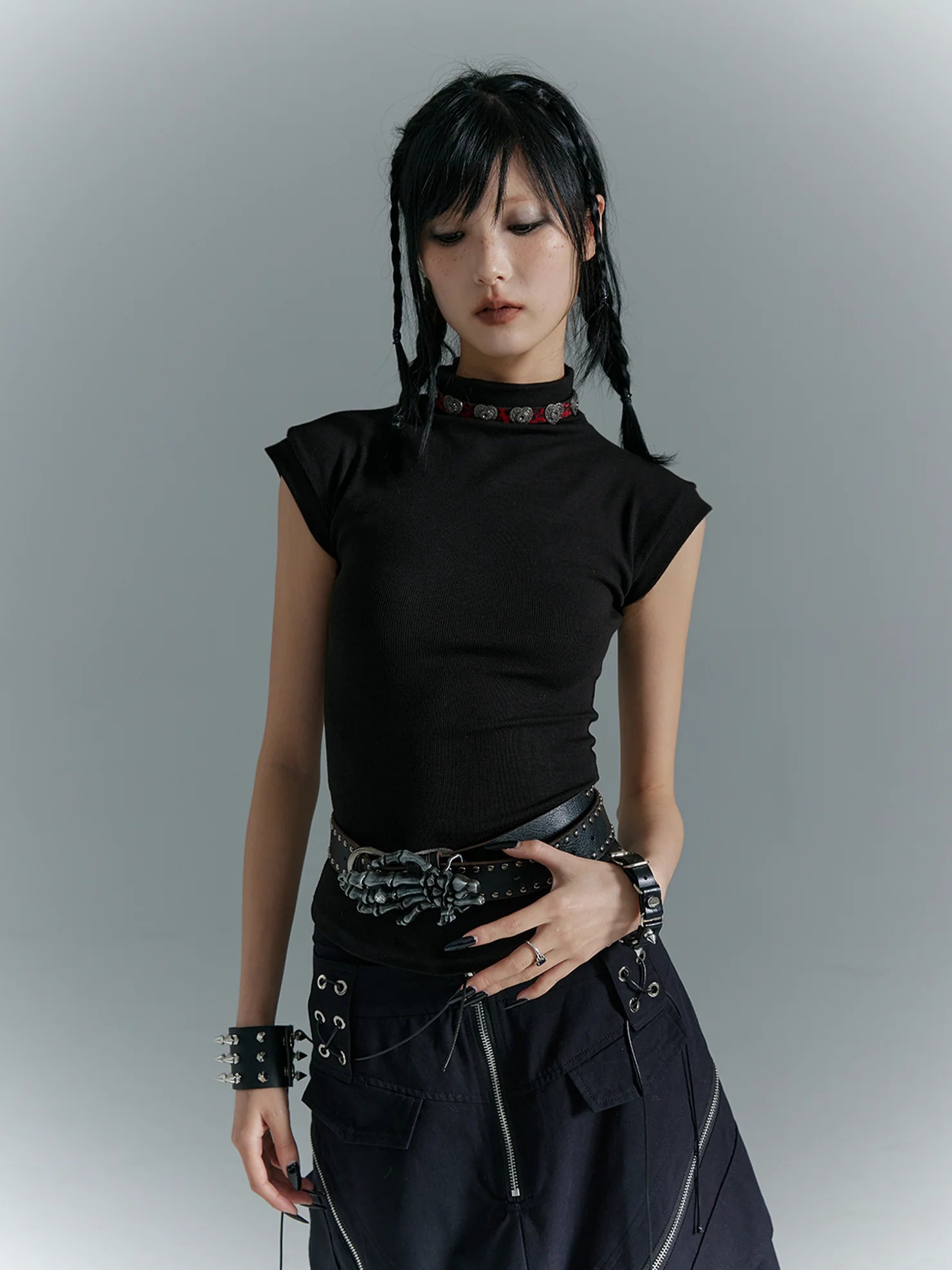 Frustration Garden Punk Soul Elastic Waist Slim Vest