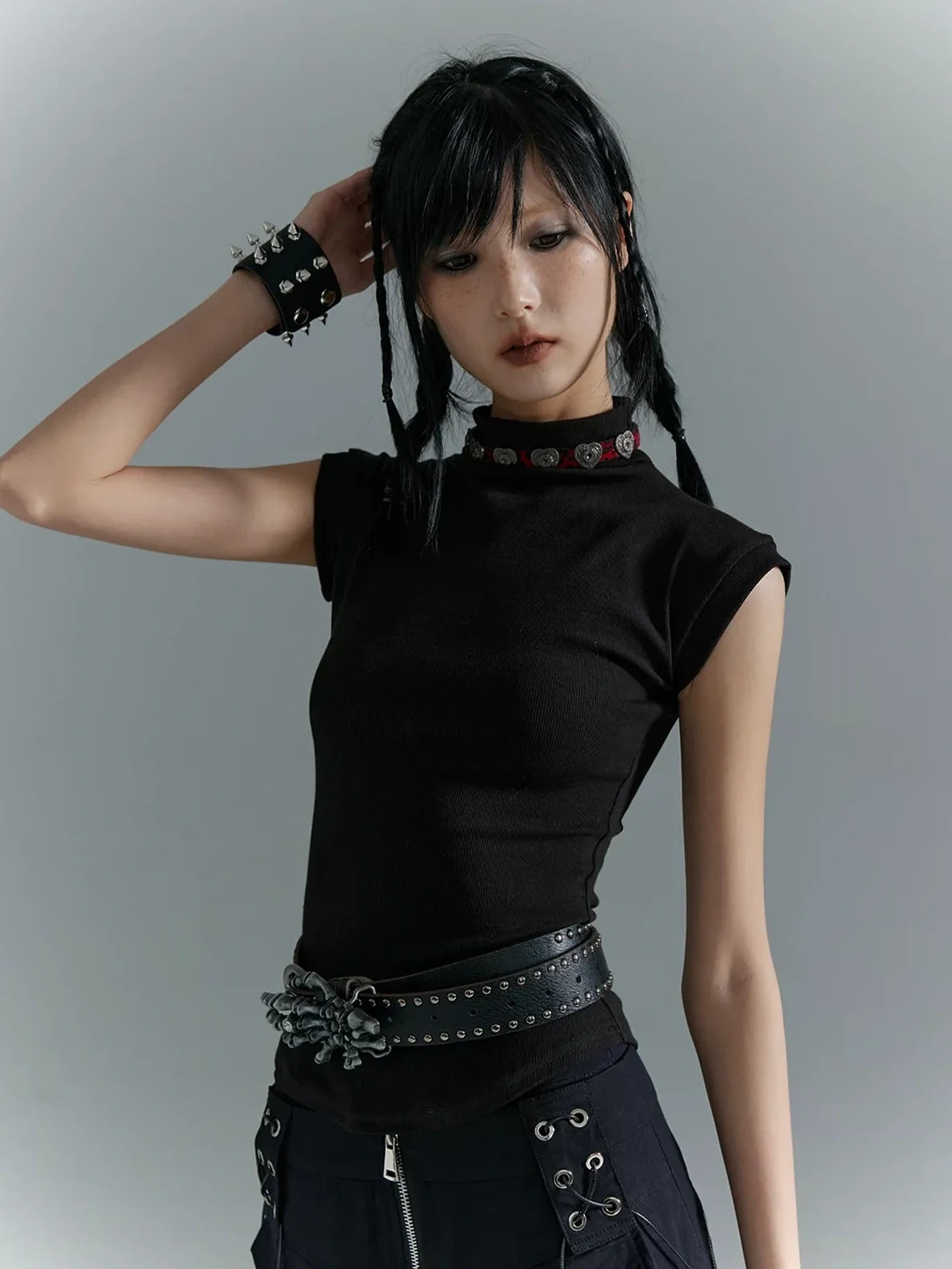 Frustration Garden Punk Soul Elastic Waist Slim Vest