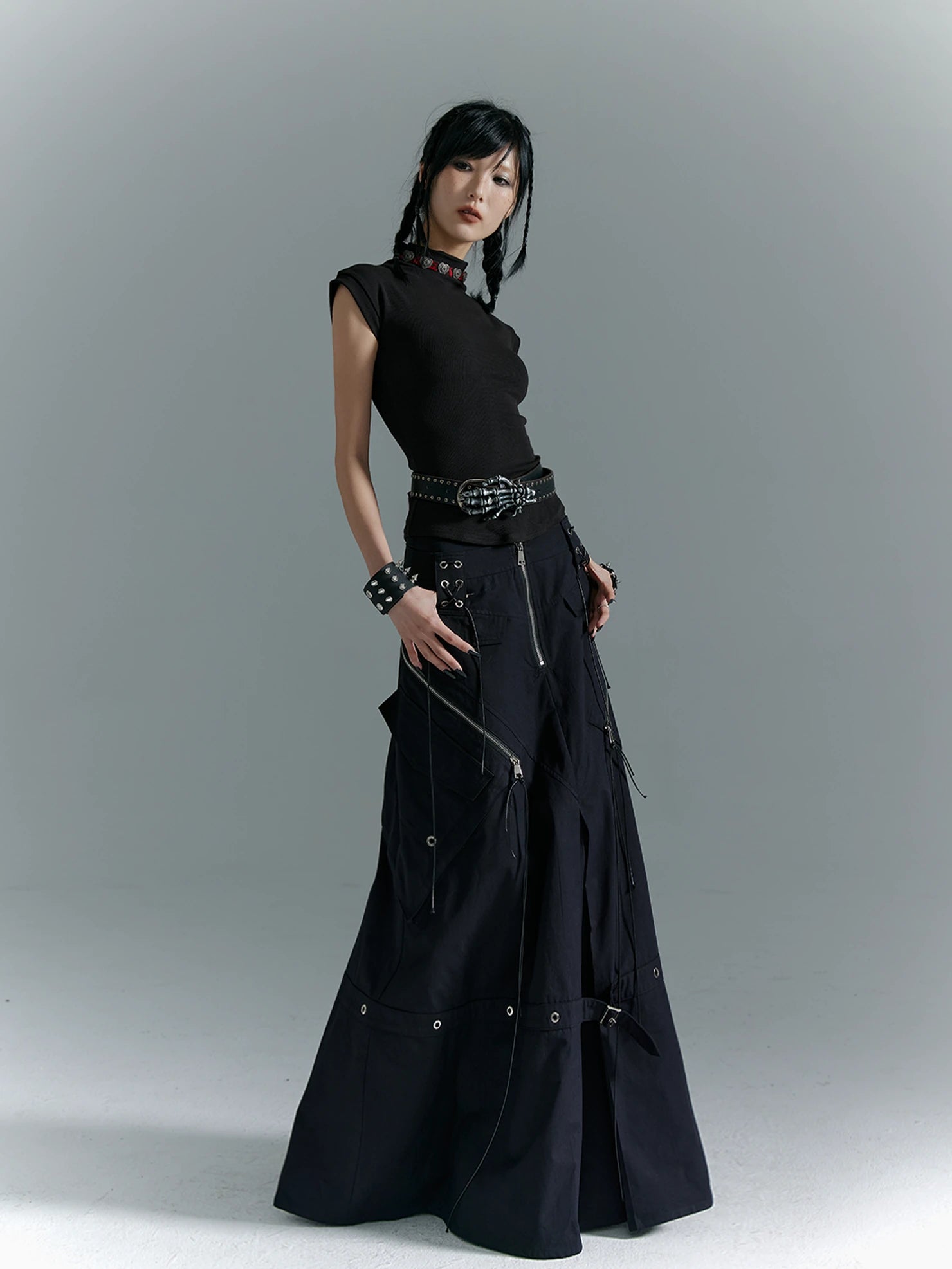 Frustration Garden Punk Soul Elastic Waist Slim Vest