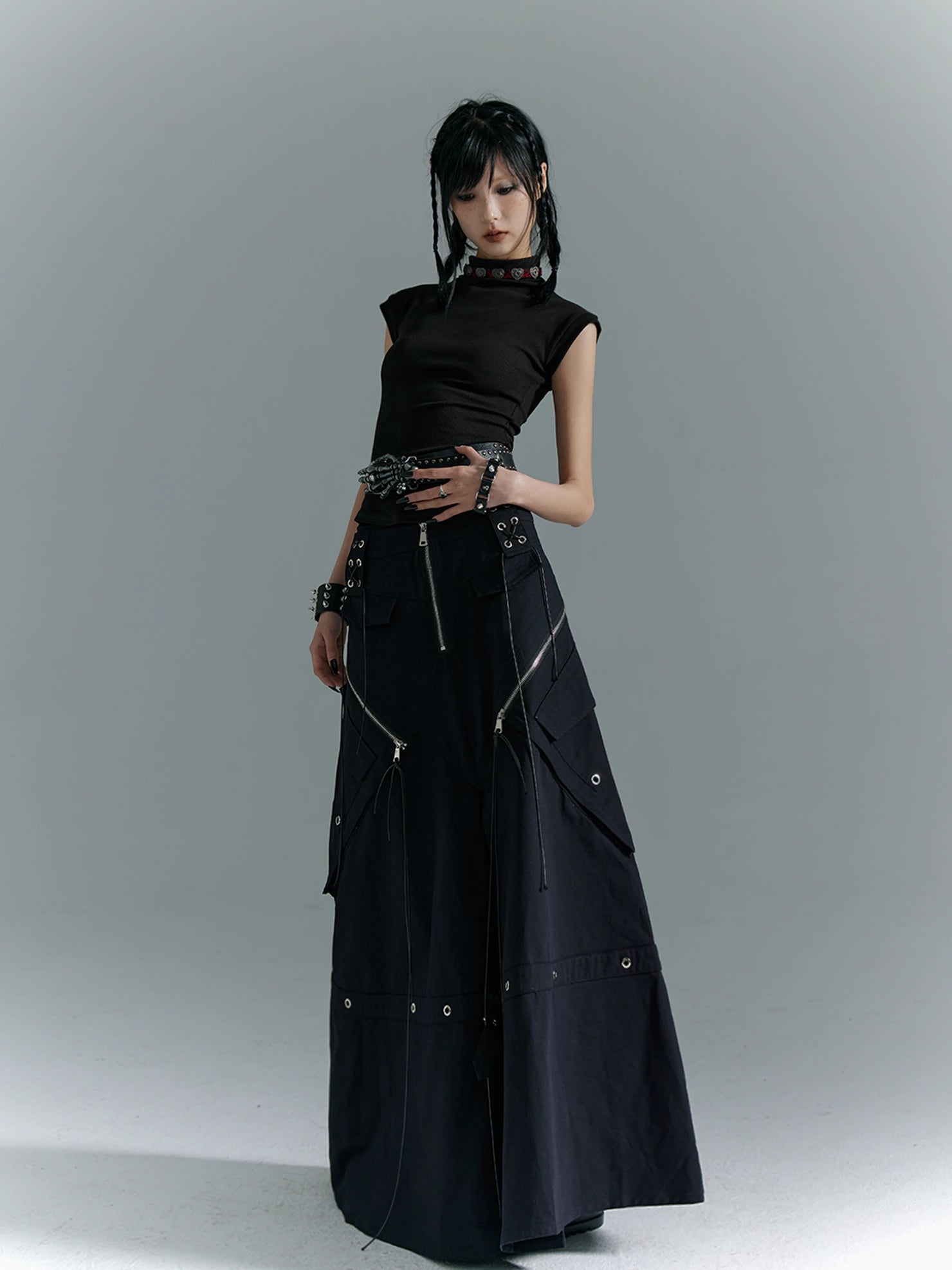 Frustration Garden Punk Soul Elastic Waist Slim Vest