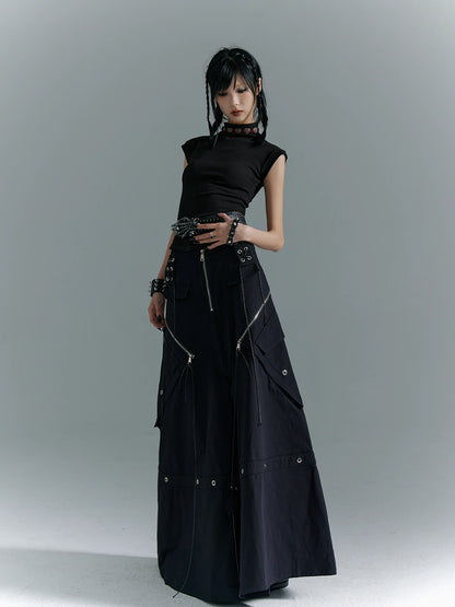 Frustration Garden Punk Soul Elastic Waist Slim Vest