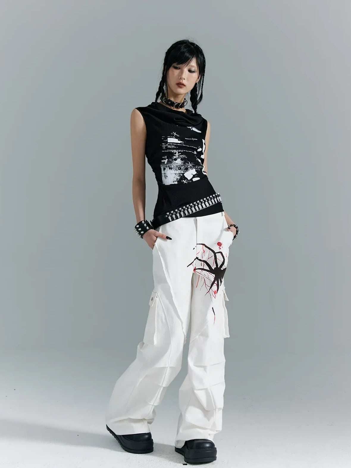 Frustration Garden Punk Soul Knit Vest Multifunctional Print
