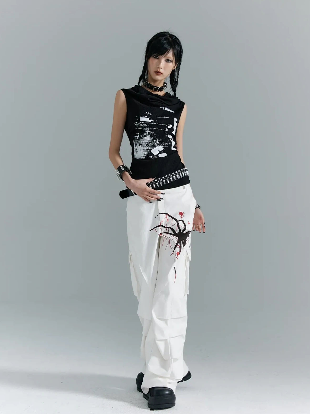 Frustration Garden Punk Soul Knit Vest Multifunctional Print