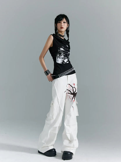 Frustration Garden Punk Soul Knit Vest Multifunctional Print