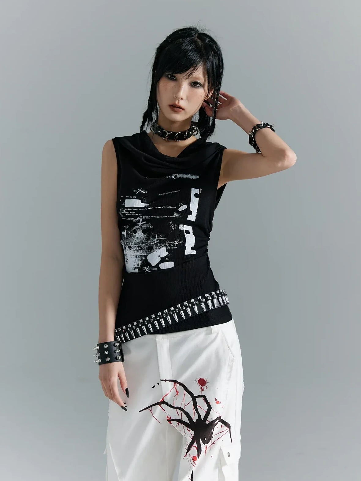 Frustration Garden Punk Soul Knit Vest Multifunctional Print