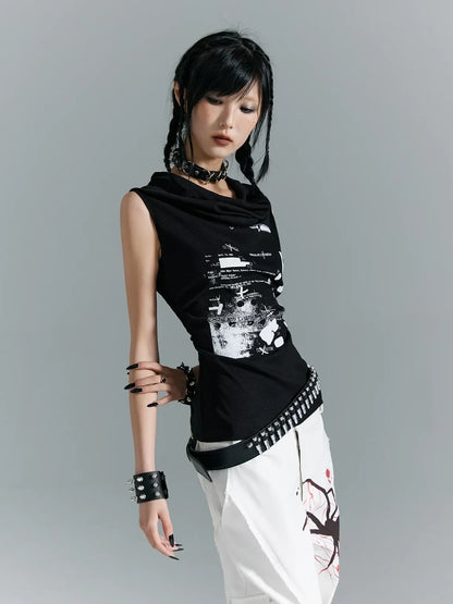 Frustration Garden Punk Soul Knit Vest Multifunctional Print