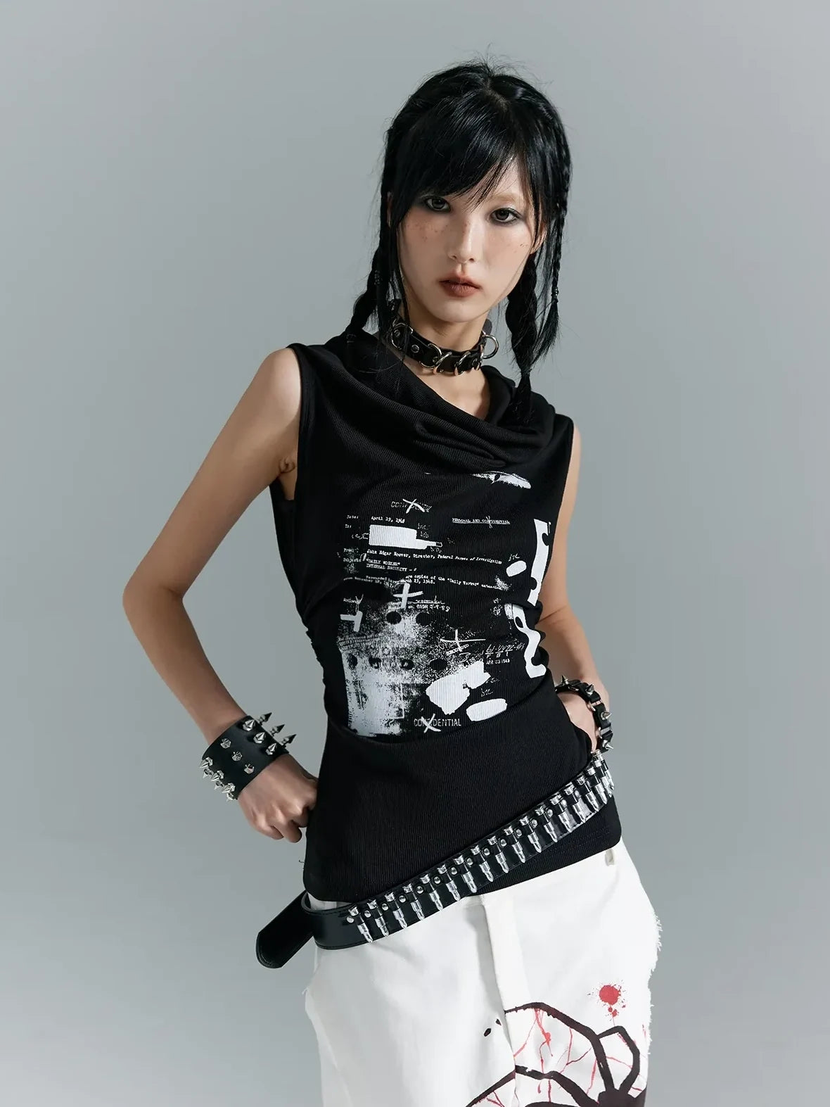 Frustration Garden Punk Soul Knit Vest Multifunctional Print