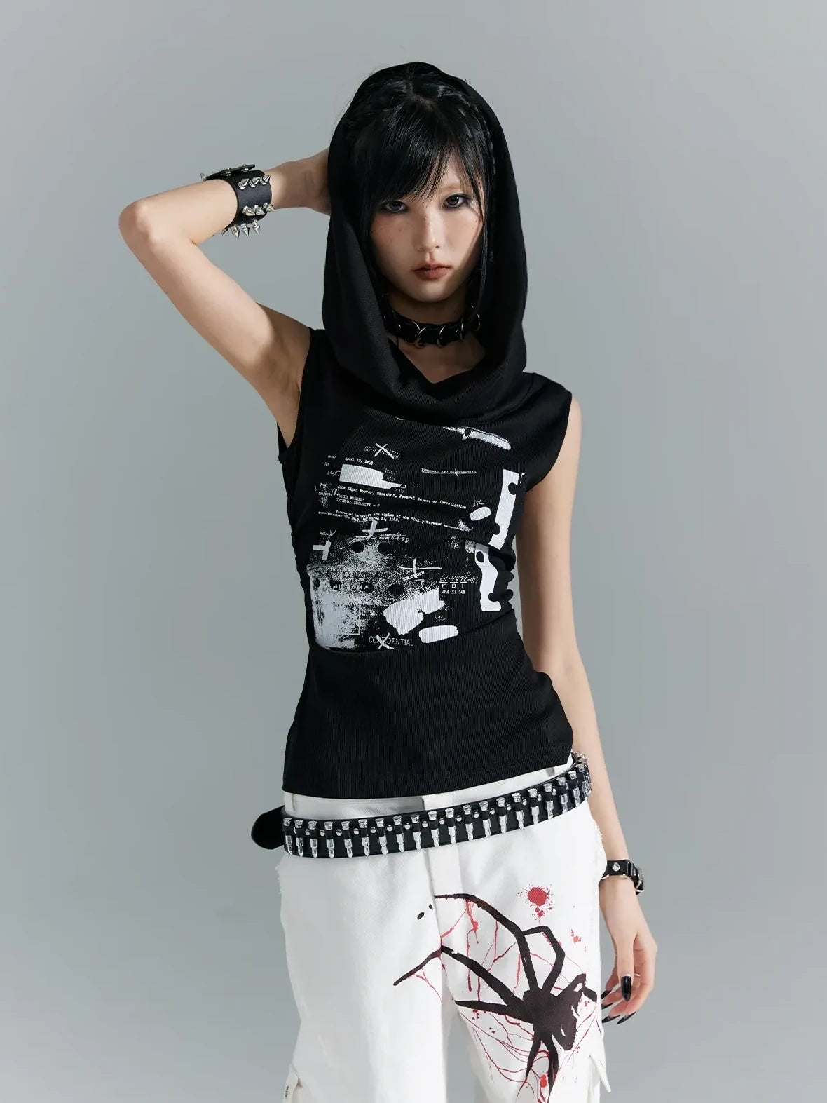 Frustration Garden Punk Soul Knit Vest Multifunctional Print