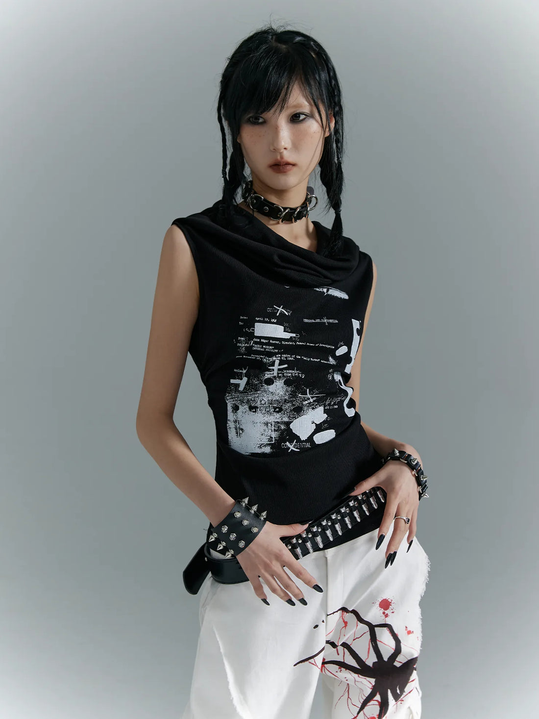 Frustration Garden Punk Soul Knit Vest Multifunctional Print