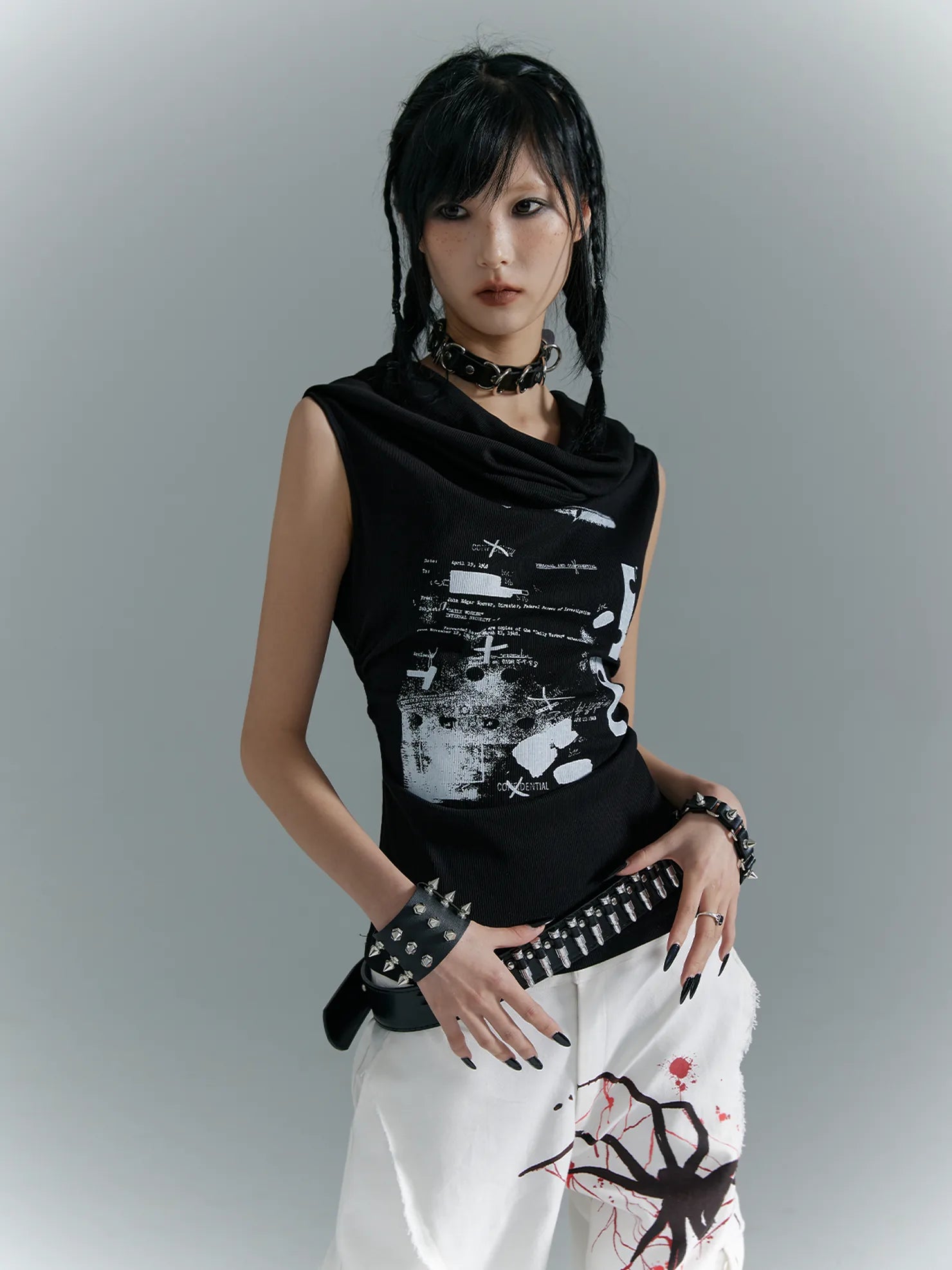 Frustration Garden Punk Soul Knit Vest Multifunctional Print