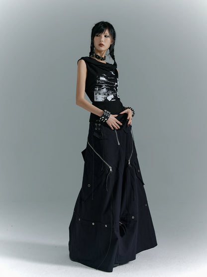 Frustration Garden Punk Soul Knit Vest Multifunctional Print